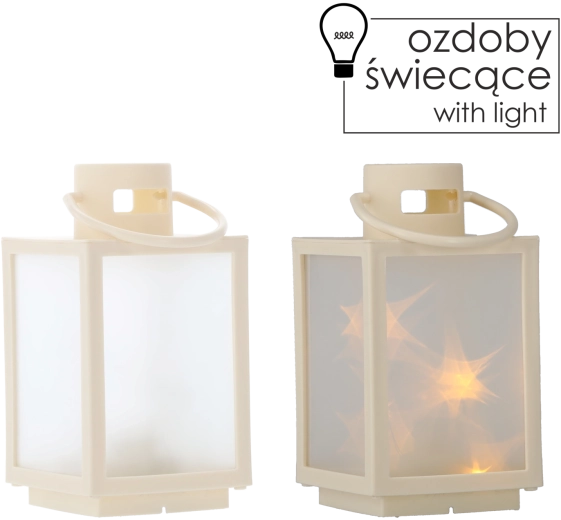 Farolillo LED navideño con efecto 3D, blanco, 20,5 cm
