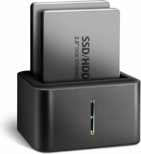 Mini estación de acoplamiento Axagon para 2x 2.5" SATA SSD/HDD con función de clonación