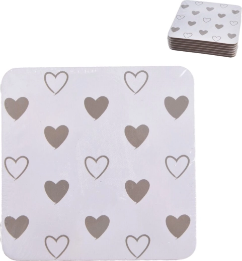 Posavasos de corcho en forma de corazón 10 × 10 cm, 6 uds.
