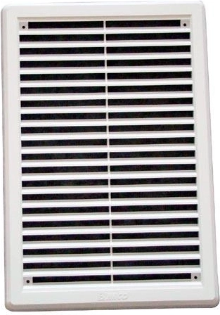 Rejilla de ventilación con mosquitera 200 × 300 mm blanca