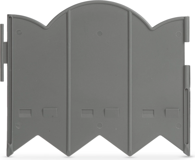 Bordura de jardín de plástico gris de 20 × 17,5 cm – 12 piezas