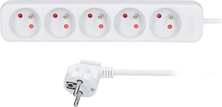 Alargador Solight de 5 tomas blanco 5 m