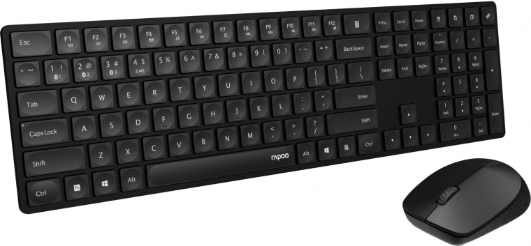 Set inalámbrico de teclado y ratón Rapoo 8020M negro