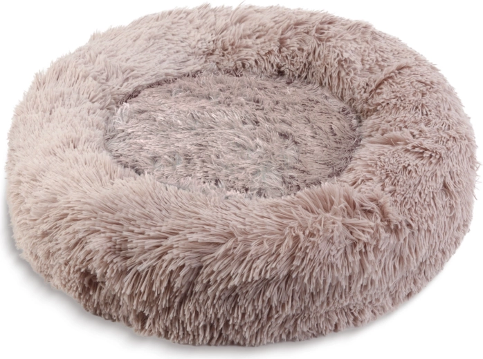 Cama redonda para perros XL de 80 cm, marrón claro