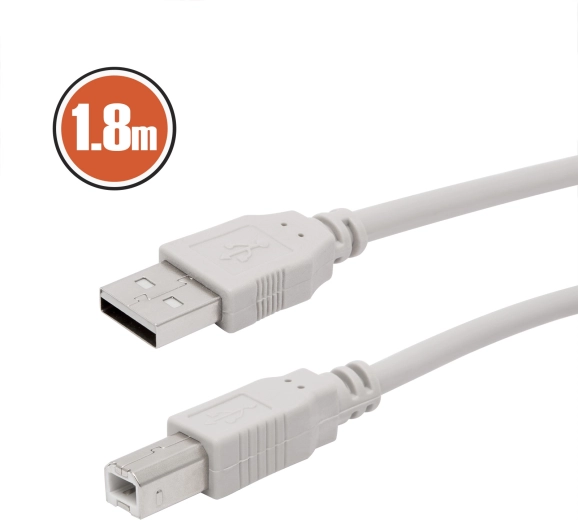 Cable USB 2.0 para impresoras y escáneres, 1,8 m, gris