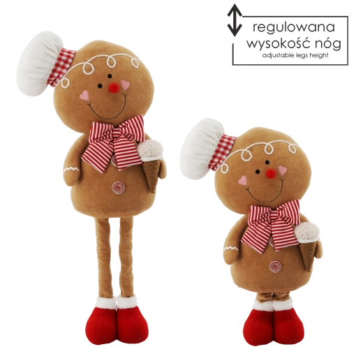 Cocinero navideño de pan de jengibre con patas telescópicas de 50–105 cm