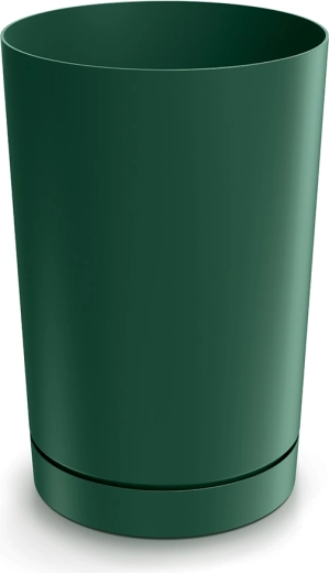 Maceta TUBO 30 cm con plato – verde oscuro