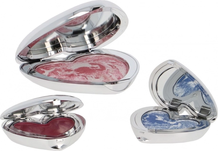 Colorete y sombras con acabado marmolado