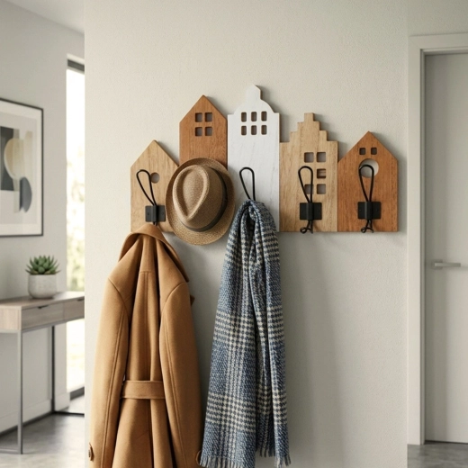 Motivo decorativo de casitas para el recibidor y la habitación infantil