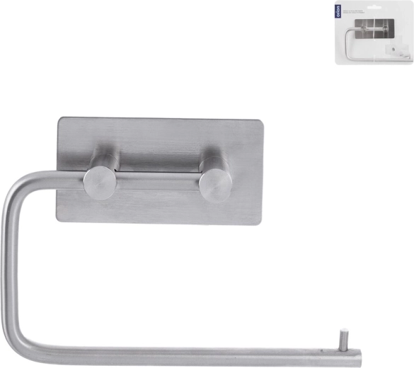 Soporte adhesivo de acero inoxidable para papel higiénico