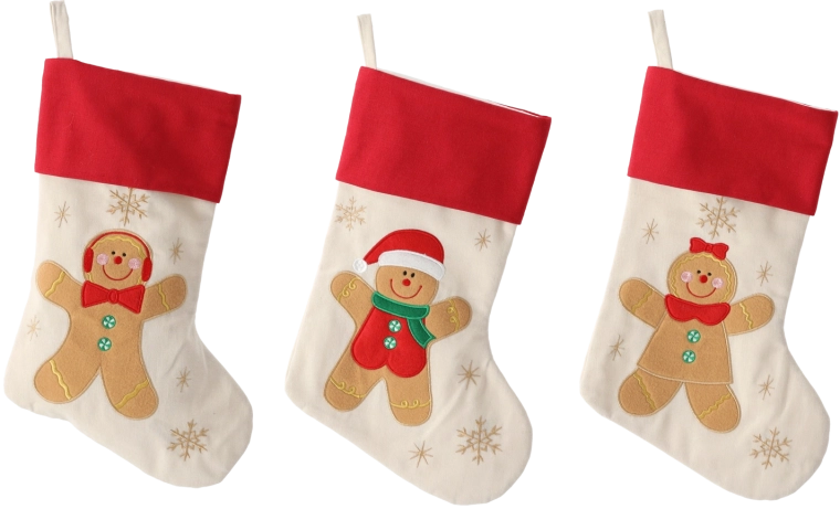 Calcetín navideño 46 cm beige – mix de diseños