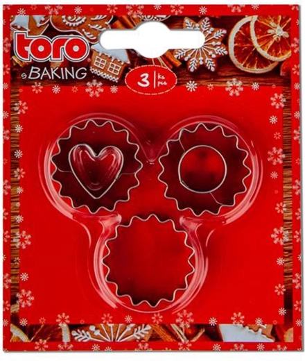 Set de cortadores para galletas – círculo ondulado, 3 uds TORO