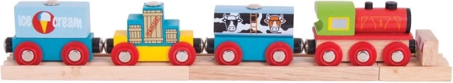 Bigjigs Rail tren de mercancías con 3 vías