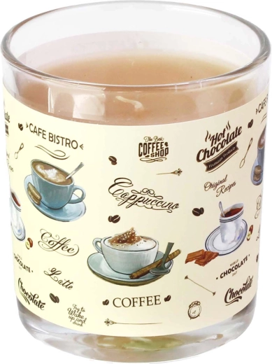 Vela aromática en vaso de cristal Cafe Bistro 7 × 8 cm, 135 g