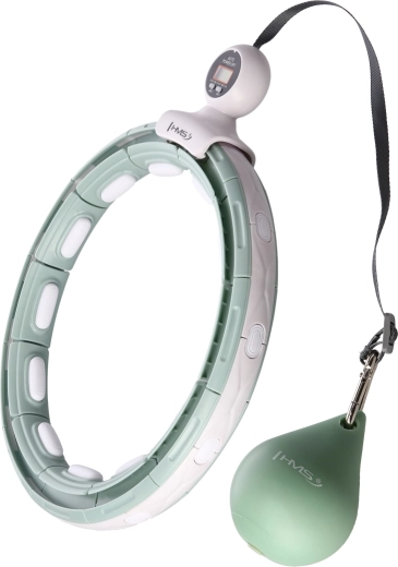 Hula hoop de masaje HMS con imanes, peso y contador – verde