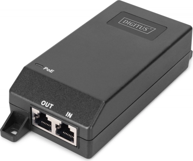 Inyector PoE+ 55 V 30 W, gigabit, IEEE 802.3af/at, transmisión hasta 100 m