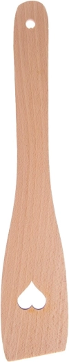 Espátula de madera recta de 30 cm con motivo de corazón