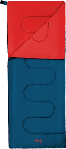 Saco de dormir tipo manta NILS Camp rojo‑azul