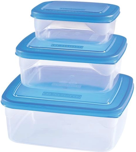 Recipientes de plástico para alimentos HEIDRUN, set de 3 uds., mezcla de colores