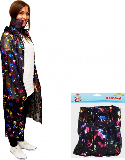 Capa de mago de 120 cm con estampado de calabazas