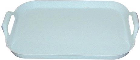 Bandeja de servicio de plástico con asas 43 × 33 cm – motivo de rayas, mix de colores