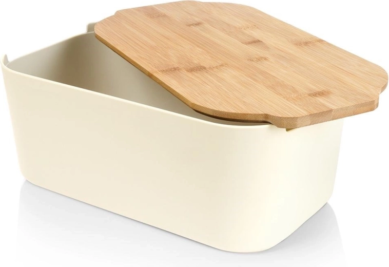 Panera color crema con tabla de bambú