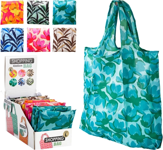 Bolsa de compra plegable 40 × 56 cm de poliéster – mix de decoraciones