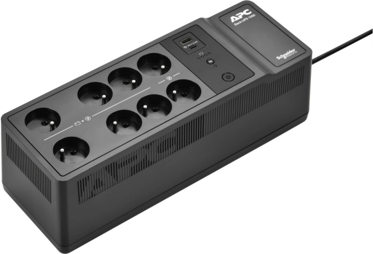 Sistema de alimentación ininterrumpida (UPS) APC Back-UPS 1050VA, 8 tomas tipo E, USB A+C