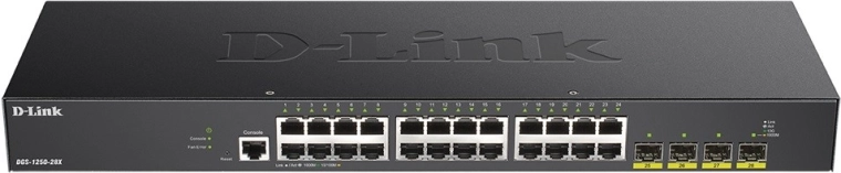 Switch inteligente Gigabit 24× GE y 4× 10G SFP+ D-Link DGS‑1250‑28X
