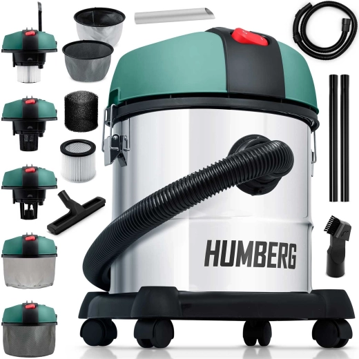 Aspiradora industrial Humberg para aspirado en húmedo y en seco 20 l 1200 W