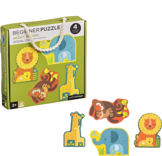 Petit Collage Primeros Puzzles Crías Safari