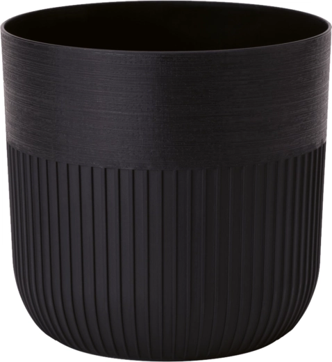 Maceta Luca Petit 19 cm negra profunda (alta)
