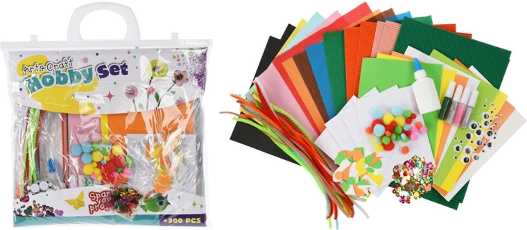 Set creativo para manualidades mix 300 piezas en bolsa
