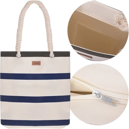 Bolsa de playa y picnic TRIZAND 18 l con asas de cuerda