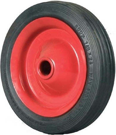 Rueda maciza para carretilla 140 × 32 mm, buje 15 mm, disco metálico