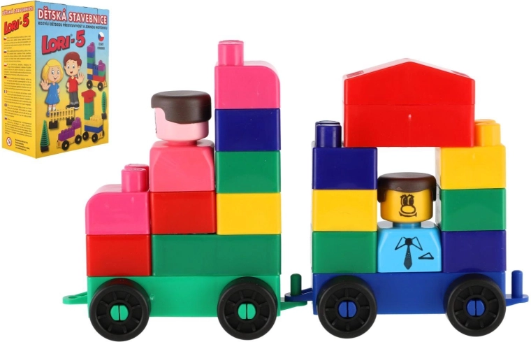 Juego de construcción politécnico LORI con bloques de colores, 76 piezas