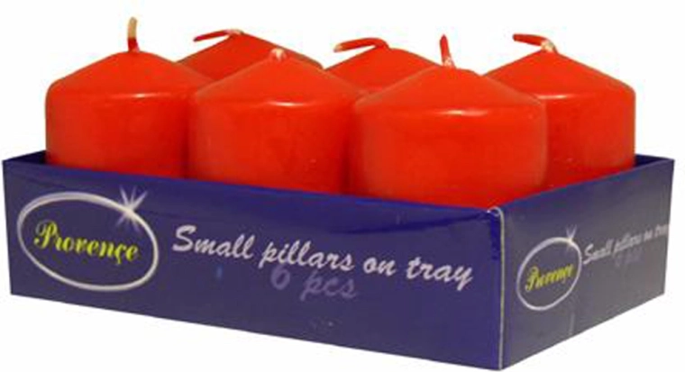 Set de velas cilíndricas rojas 6 uds 3,8 × 5,5 cm