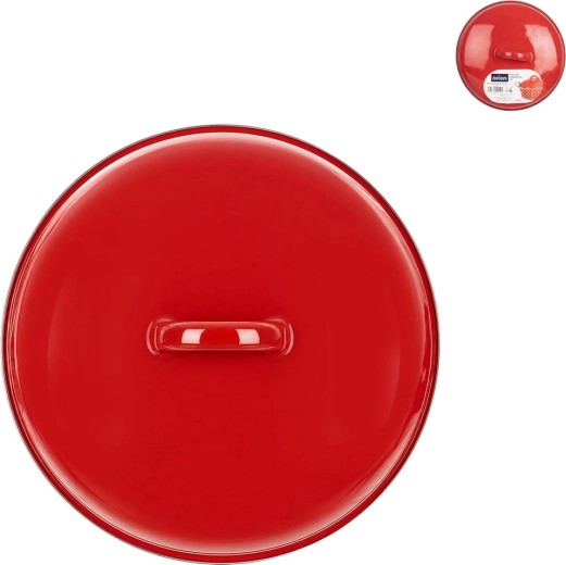 Tapa esmaltada Lem 19 cm roja - 1 pieza