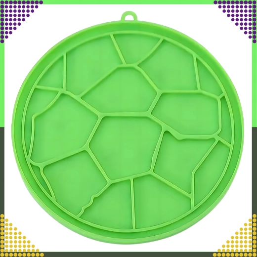 Alfombrilla de lamido de silicona para perros y gatos verde