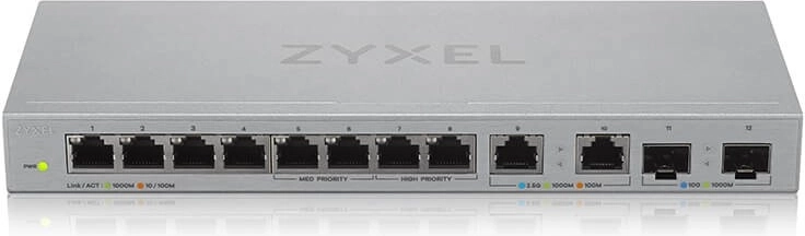 Switch multigigabit no gestionado de 12 puertos con 2× 2,5G y 2× SFP+ ZYXEL XGS1010-12