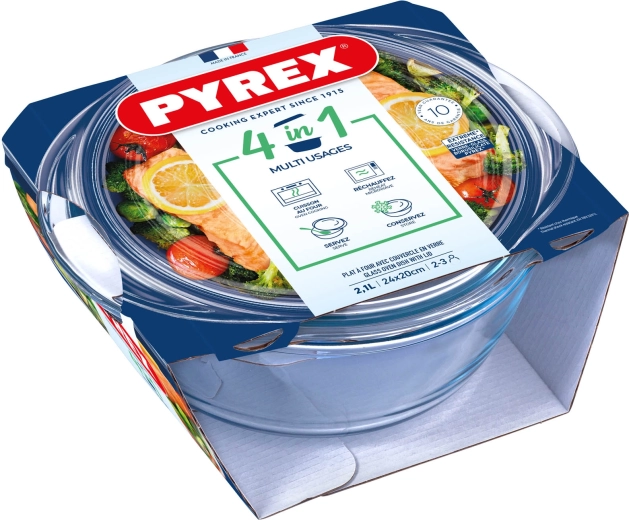 Fuente de horno de vidrio con tapa PYREX 2,1 l