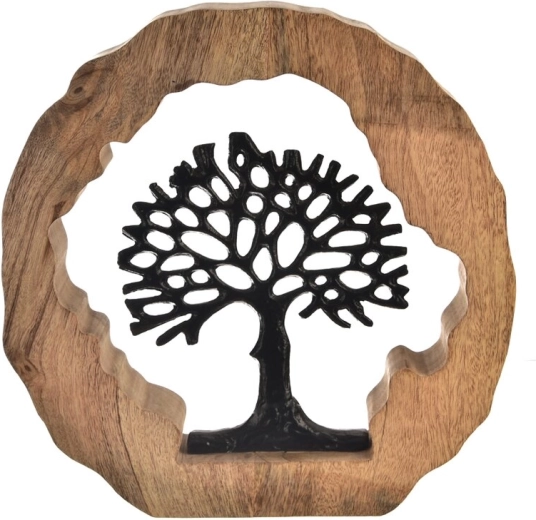 Decoración Árbol de la Vida en color negro (mango/metal)