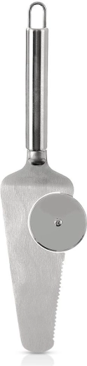 Látula de acero inoxidable Orion con cortador de pizza 28 cm