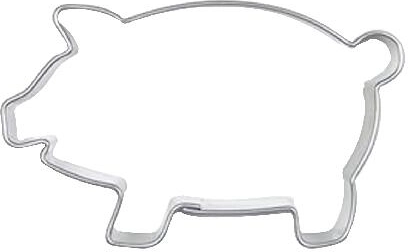 Cortador de galletas de acero inoxidable con forma de cerdito – set de 10 uds.