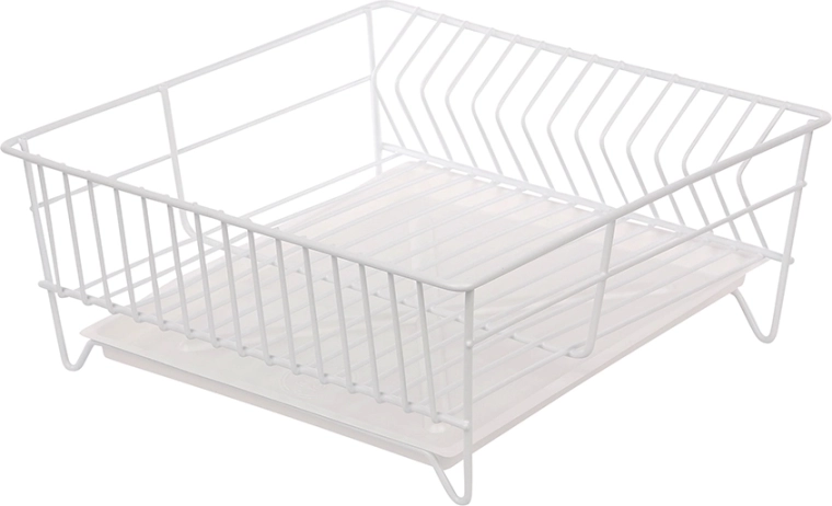 Metpol escurridor cuadrado para vajilla 32 cm blanco con bandeja