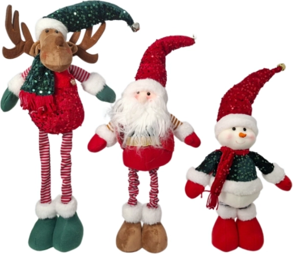 Mascota navideña con patas telescópicas – Santa, reno o muñeco de nieve