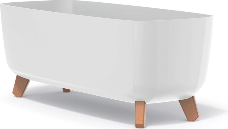 Macetero con patas GRACIA CASE 58 cm – jardinera de plástico blanca