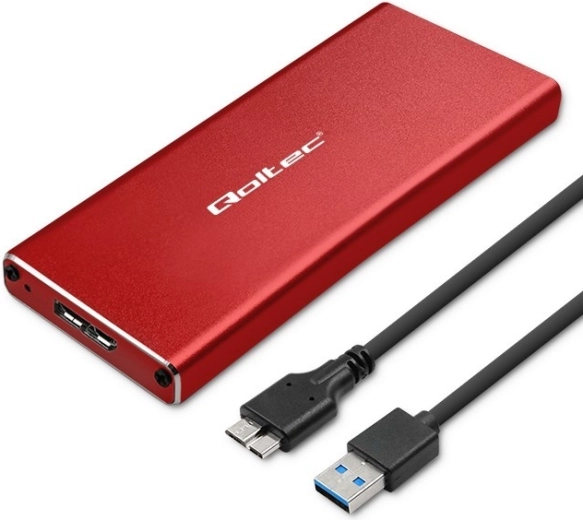 Carcasa para SSD M.2 SATA NGFF – USB 3.0, roja