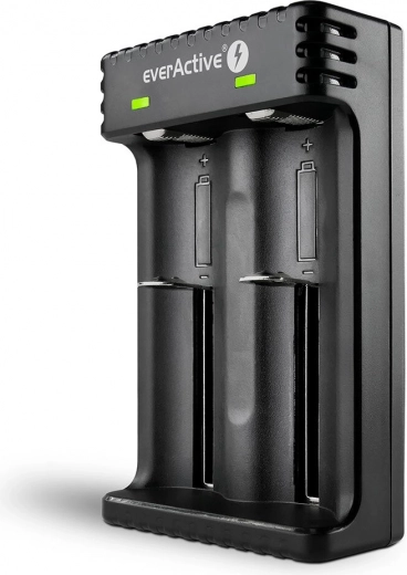 Cargador de baterías everActive LC-200 para baterías cilíndricas Li-ion