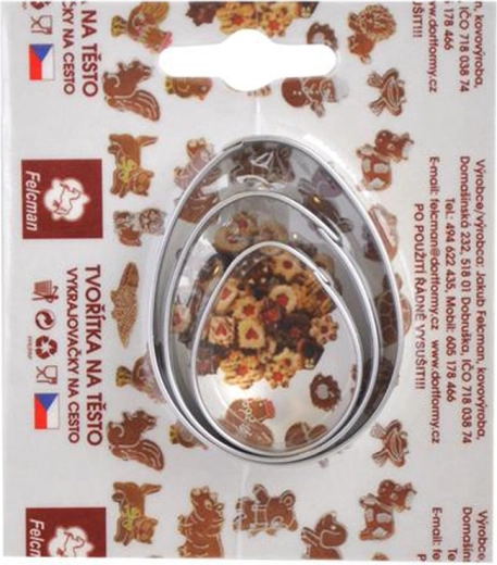 Juego de cortadores para galletas de Pascua – huevos, 3 uds.